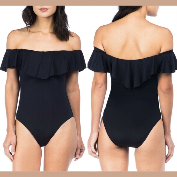 NWT Trina Turk Gypsy Solids Off The Shoulder Swimsuit One Piece [SZ 8‎ ] - Picture 1 of 8
